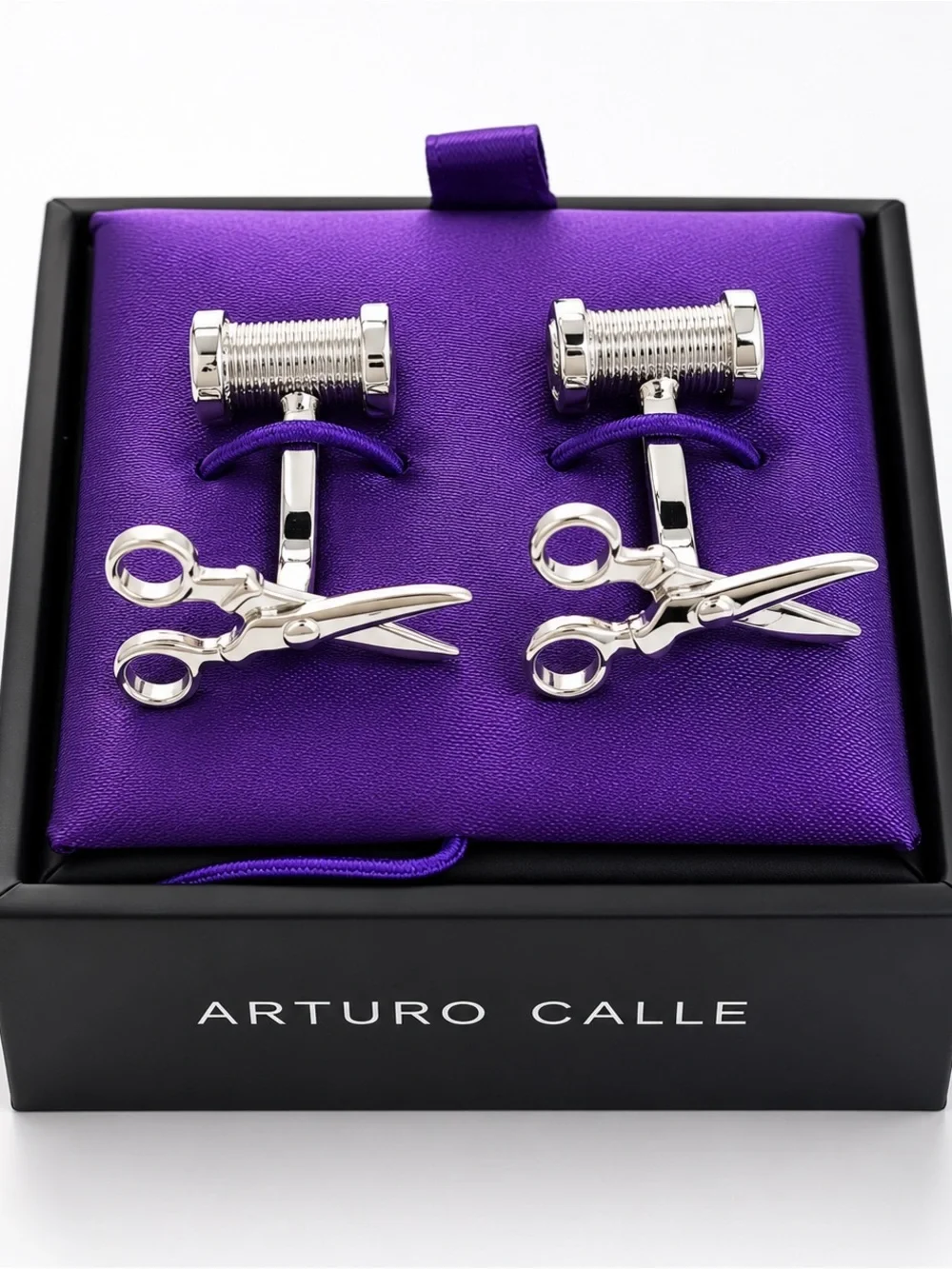 Arturo Calle Stainless Steel Scissors Cufflinks – Box Included